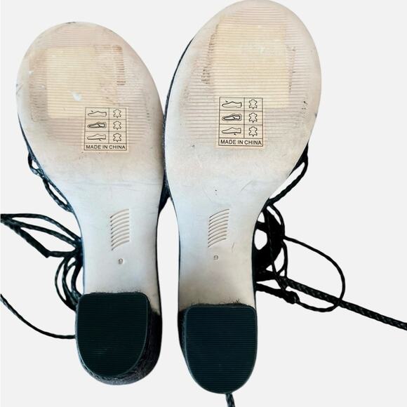 *NWOT Paige Carson Braided Ankle-Wrap Platform Espadrilles - Sz 9 - Picture 6 of 6